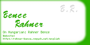 bence rahner business card